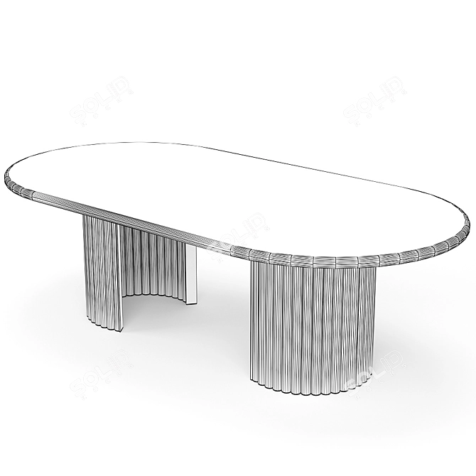 Scalloped Jewel Dining Table 3D model image 6