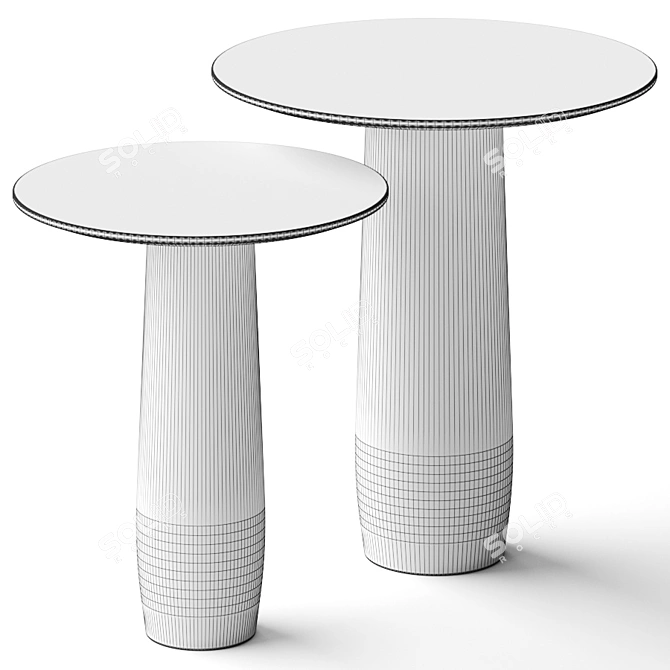 Minimalist Wood Side Tables 3D model image 2