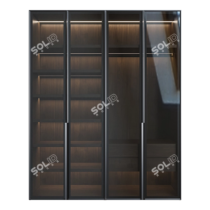 Designer Illuminated Wardrobe 3D model image 2