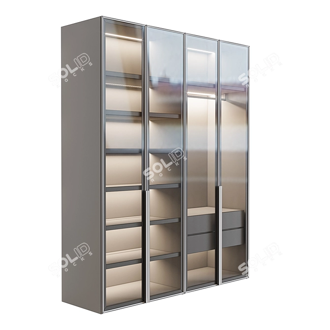 Designer Illuminated Wardrobe 3D model image 4