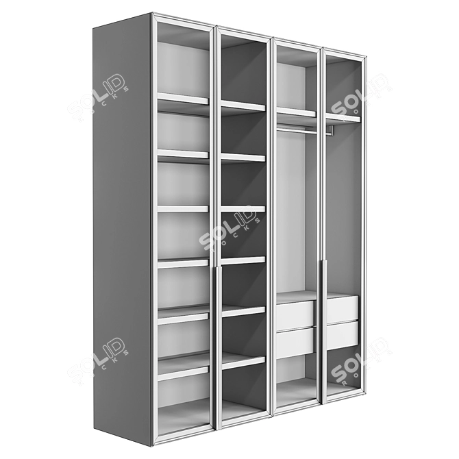 Designer Illuminated Wardrobe 3D model image 5