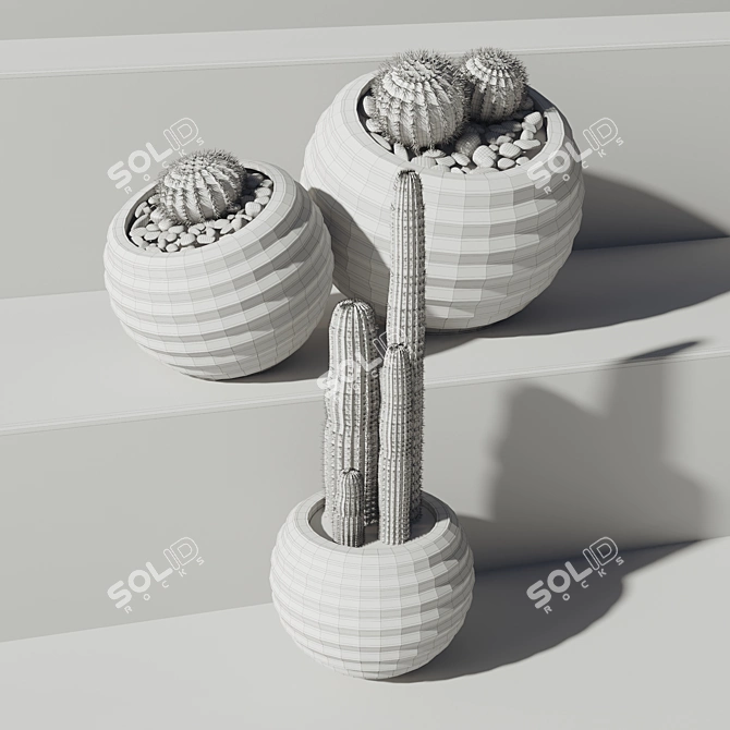 52-Piece Concrete Vase Indoor Plant Collection 3D model image 4