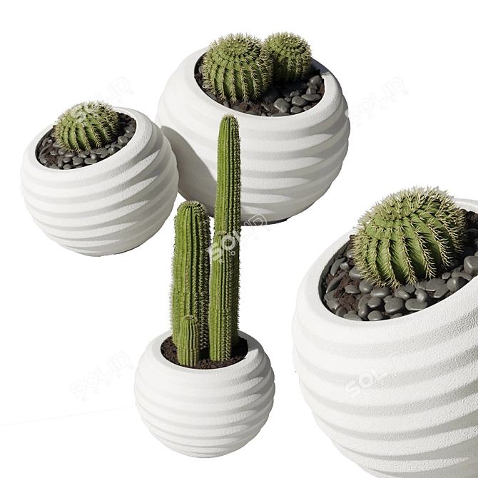 52-Piece Concrete Vase Indoor Plant Collection 3D model image 5