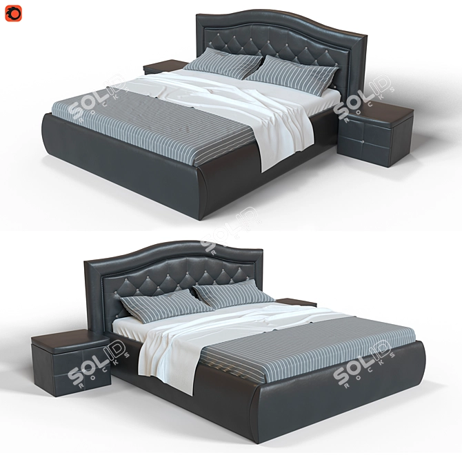 Verona Bed with TM500 Nightstands 3D model image 1