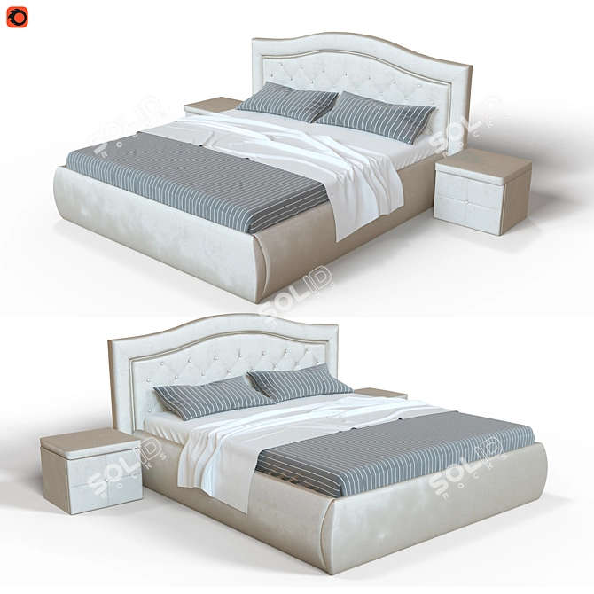 Verona Bed with TM500 Nightstands 3D model image 3