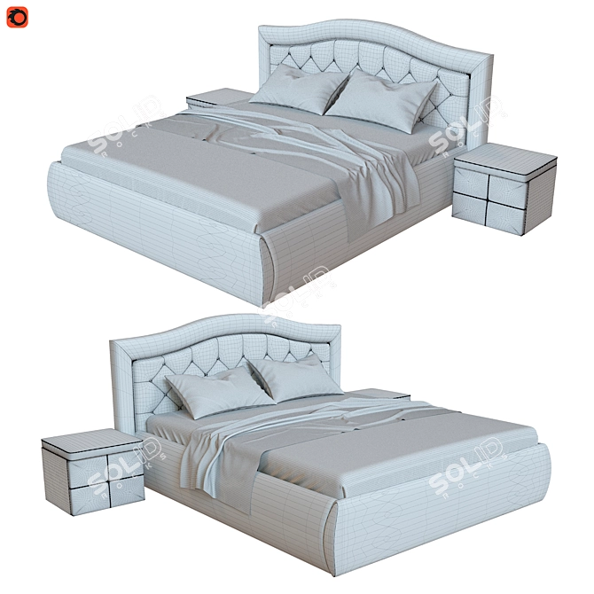 Verona Bed with TM500 Nightstands 3D model image 5