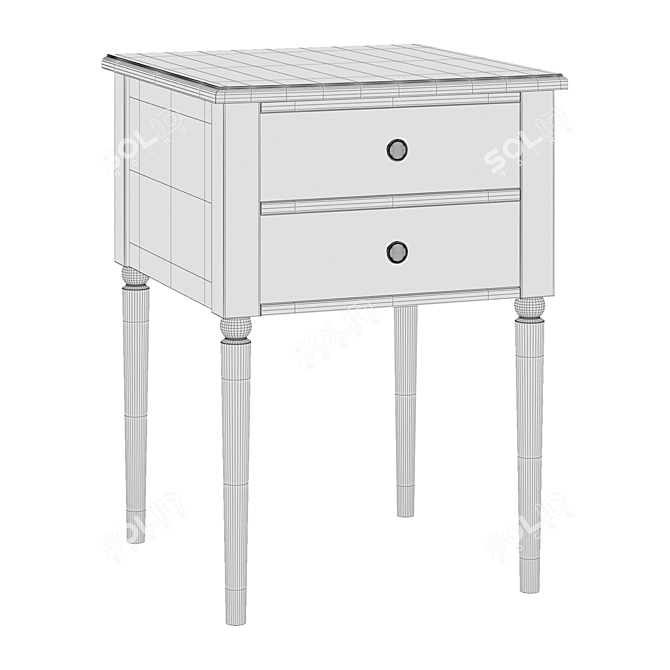 Blues Bedside Table: Stylish and Compact 3D model image 4