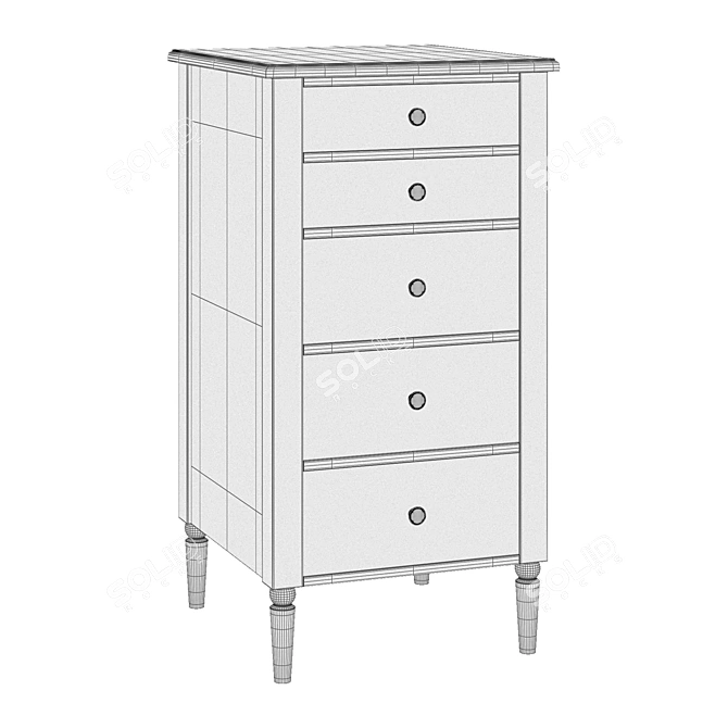 Modern Blues High Chest of Drawers 3D model image 4