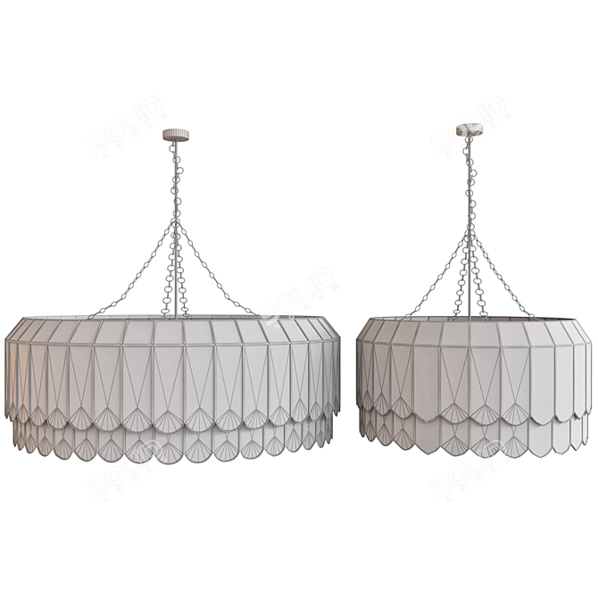 Elegant Oval Crystal Chandelier 3D model image 3