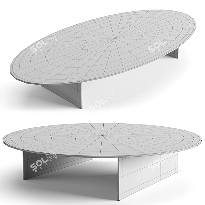 Elegant Marble Coffee Table Set 3D model image 3