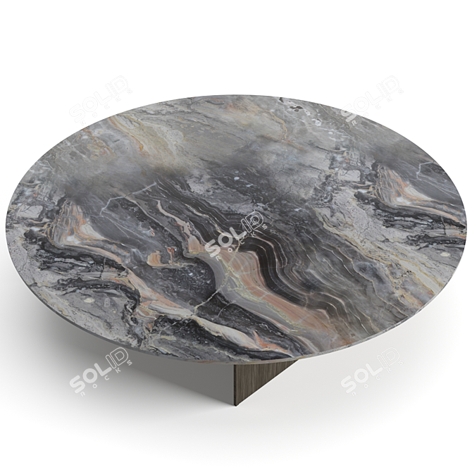 Elegant Marble Coffee Table Set 3D model image 5