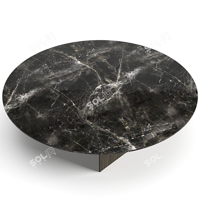 Elegant Marble Coffee Table Set 3D model image 7