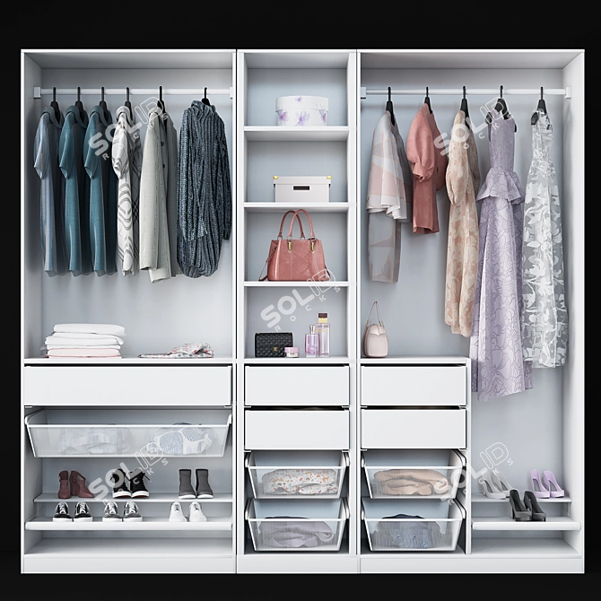 Ikea Pax Wardrobe: Stylish and Versatile 3D model image 1