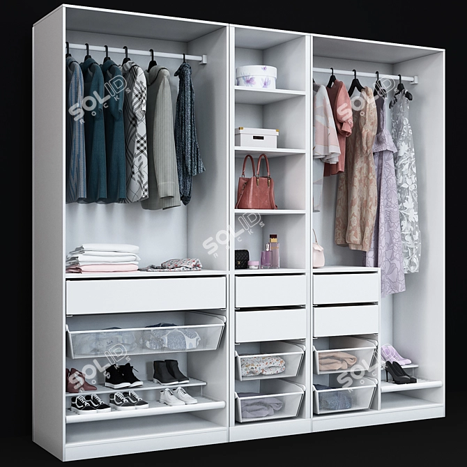 Ikea Pax Wardrobe: Stylish and Versatile 3D model image 2