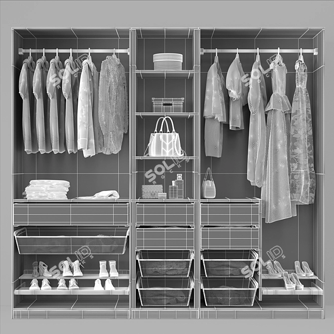 Ikea Pax Wardrobe: Stylish and Versatile 3D model image 4