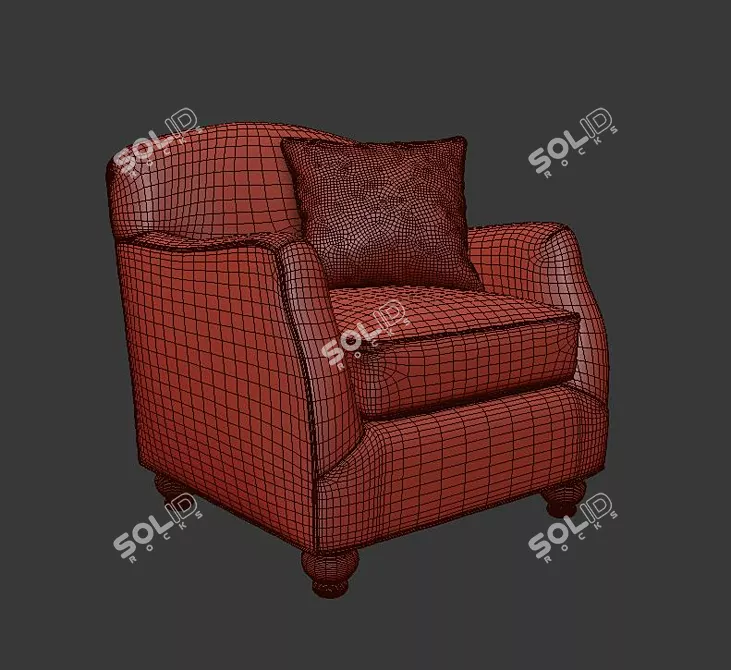  Stylish Club Chair: V-Ray, 36,844 Polys | MAX 2016 3D model image 4