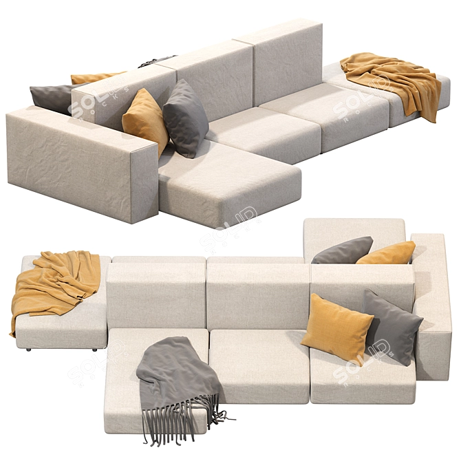 Extra Wall Sofa - Modern and Versatile Design 3D model image 2