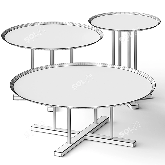 B&T Sini Coffee Tables - Modern Design with Various Sizes and Render Versions 3D model image 3