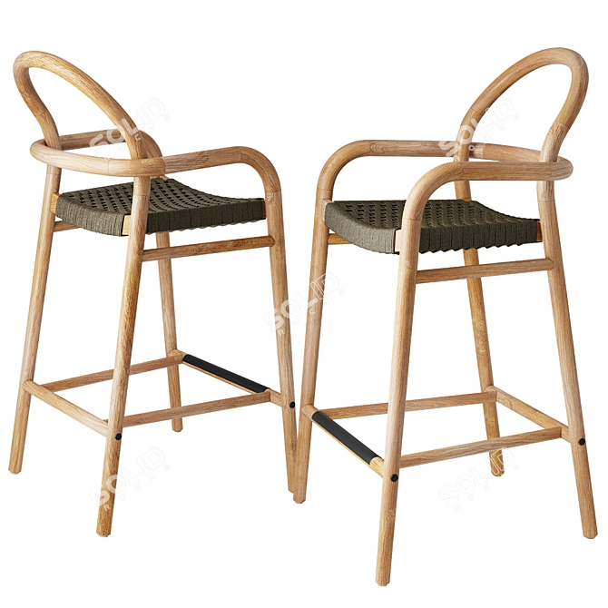 La Forma Sheryl Semi-Bar Stool 3D model image 2