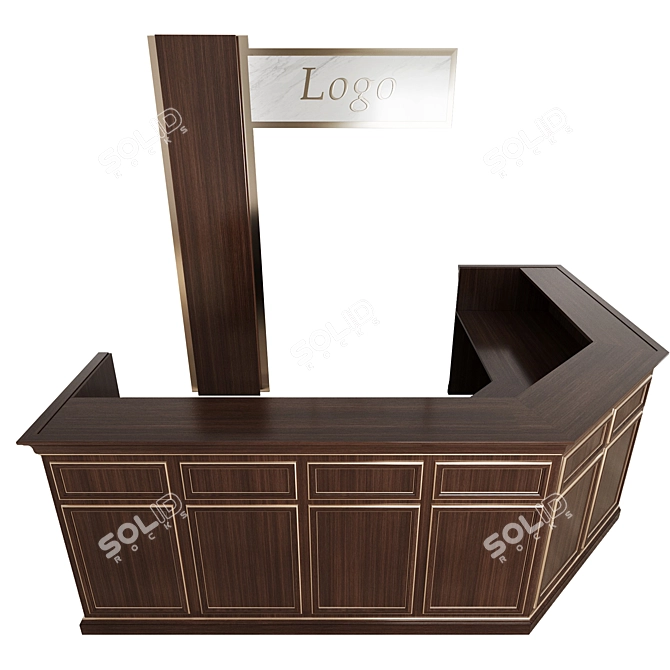 Modern Reception Desk 3D model image 5