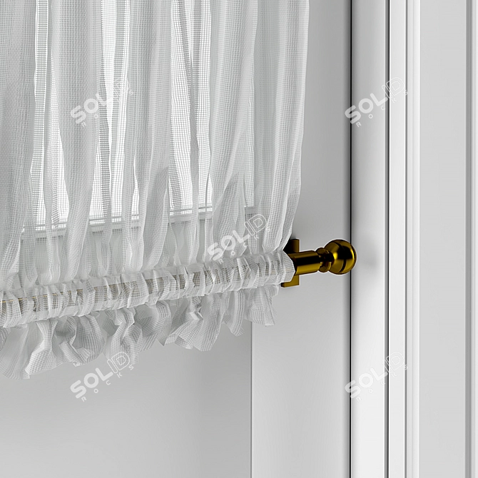 Modern Entry Door with Curtain 3D model image 3