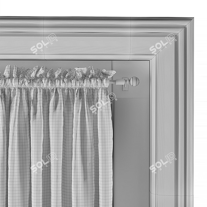 Modern Entry Door with Curtain 3D model image 4