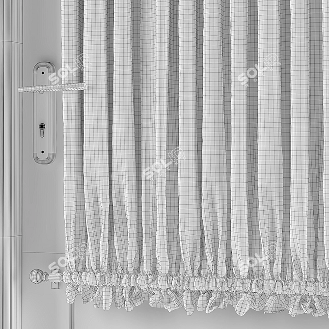 Modern Entry Door with Curtain 3D model image 7