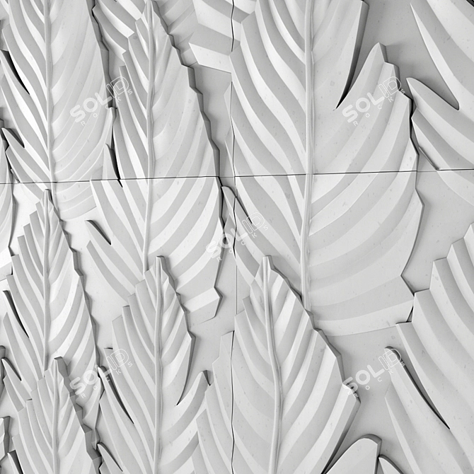 Elegant Feather Panel 3D model image 3