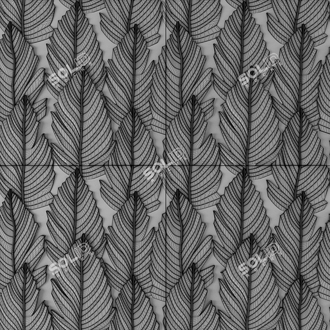 Elegant Feather Panel 3D model image 5