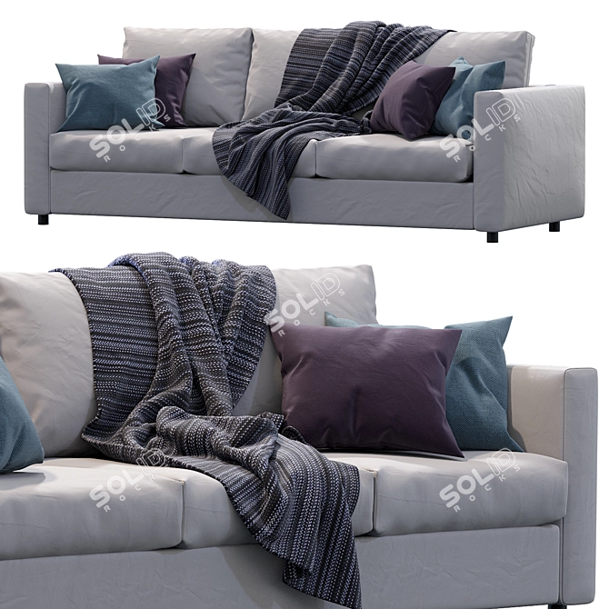 Modern Grey Sofa | Ikea Finnala 3D model image 1