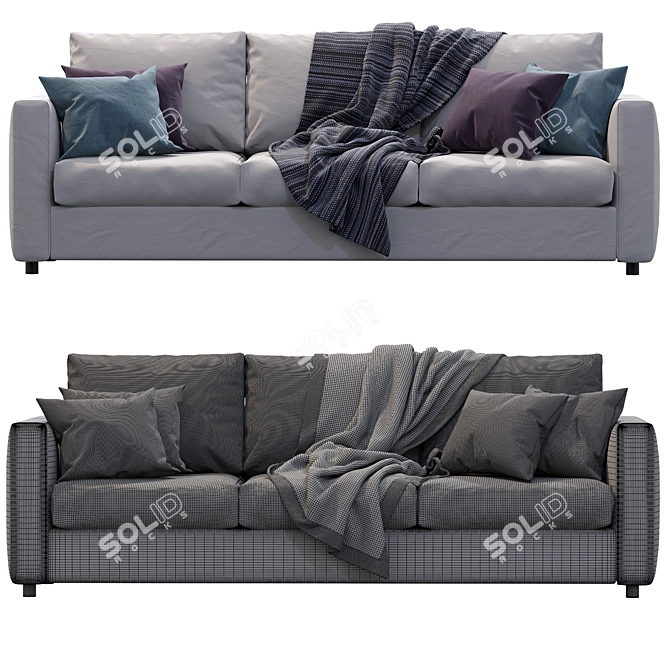 Modern Grey Sofa | Ikea Finnala 3D model image 5