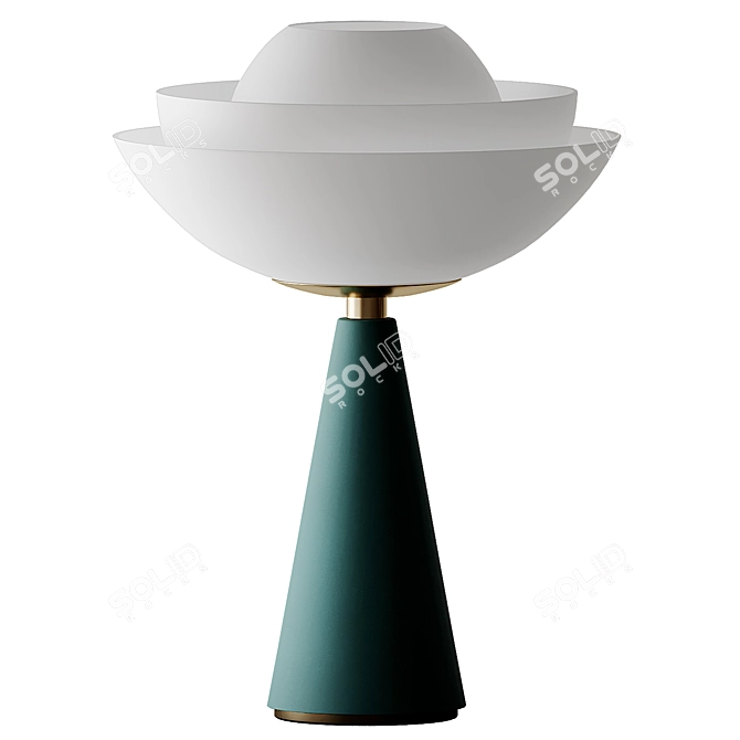 Elegant Lotus Table Lamp: Brass Glow 3D model image 3