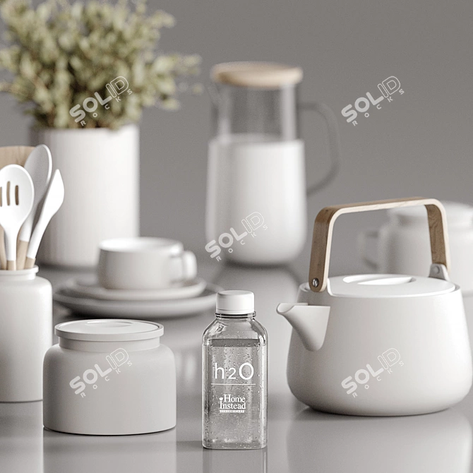 Floral Kitchen Decor Set 3D model image 3