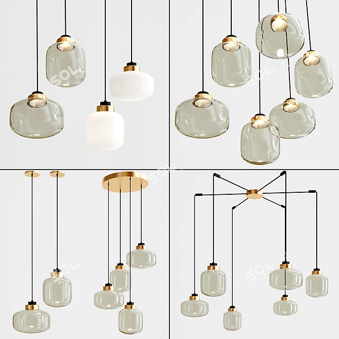 Elegant LEGIER Hanging Lamps 3D model image 1