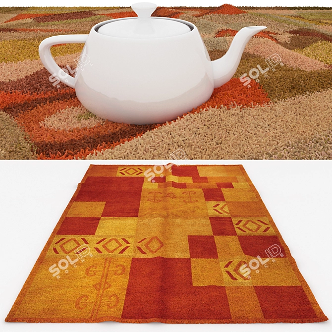 Versatile 6-Piece Rug Set 3D model image 3