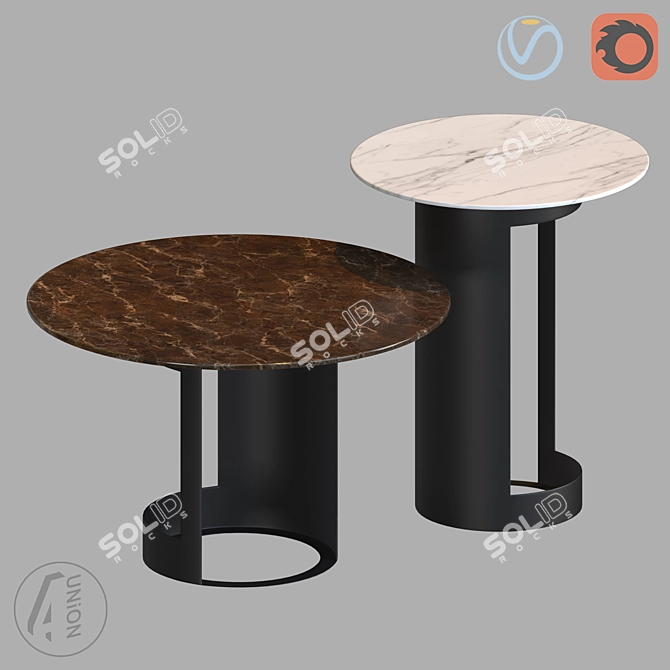 Modern Round Coffee Table 3D model image 1