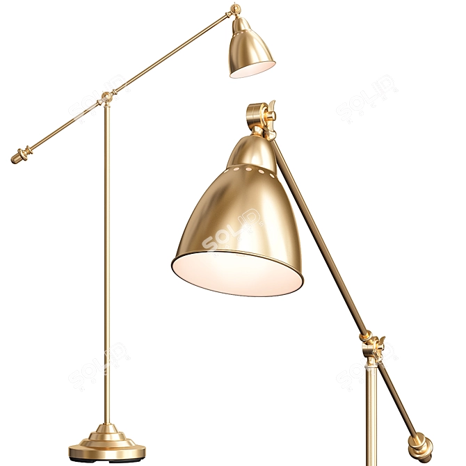 Modern Copper Floor Lamp 3D model image 1