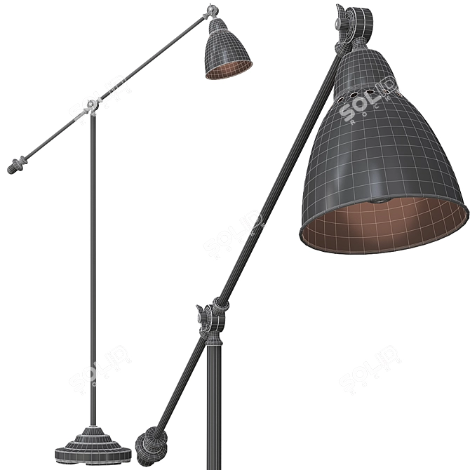 Modern Copper Floor Lamp 3D model image 4