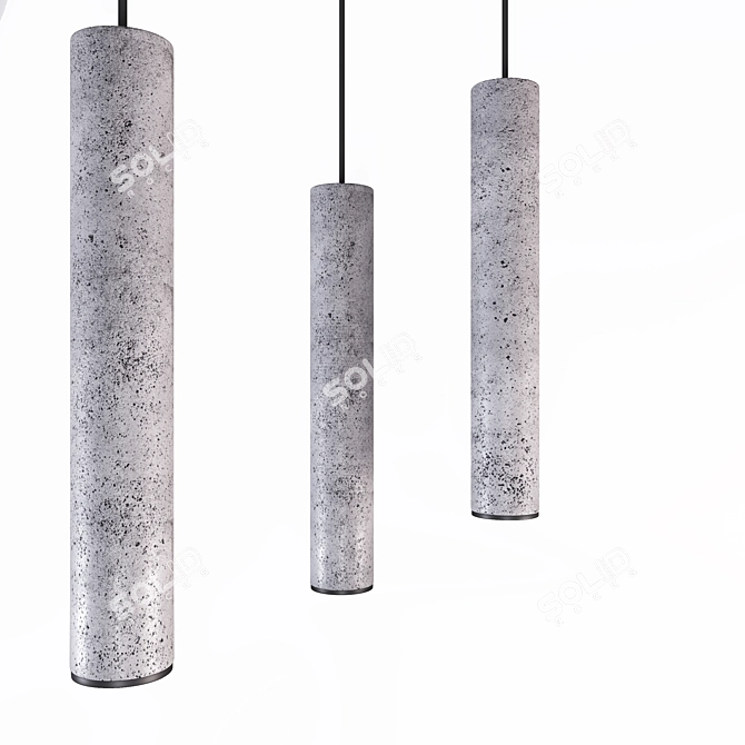 Minimalist Concrete Pendant Lamp 3D model image 4