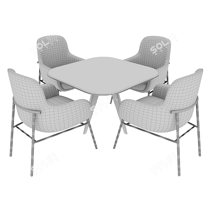 Corona Redner5: Modern Dining Set 3D model image 4