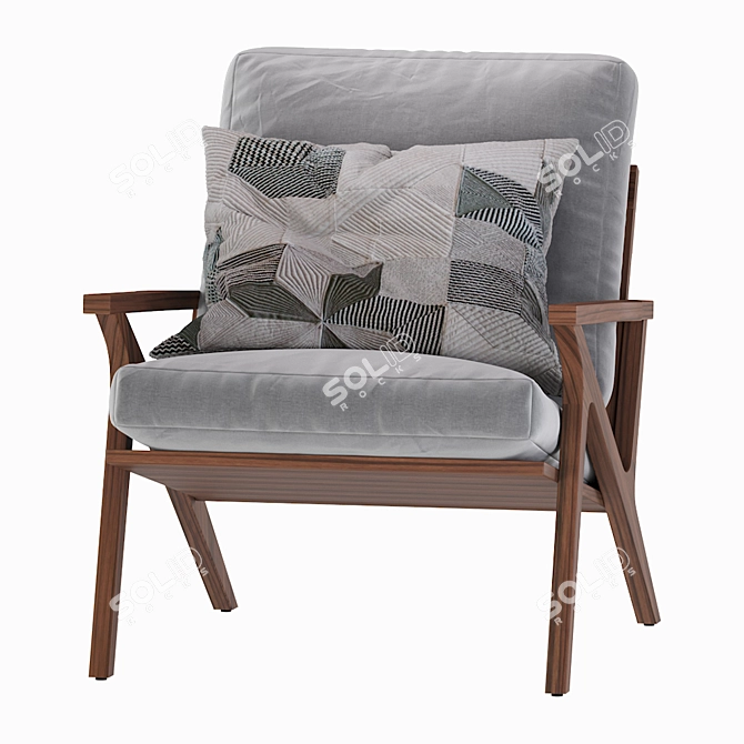 Elegant Cavett Tufted Chair 3D model image 1