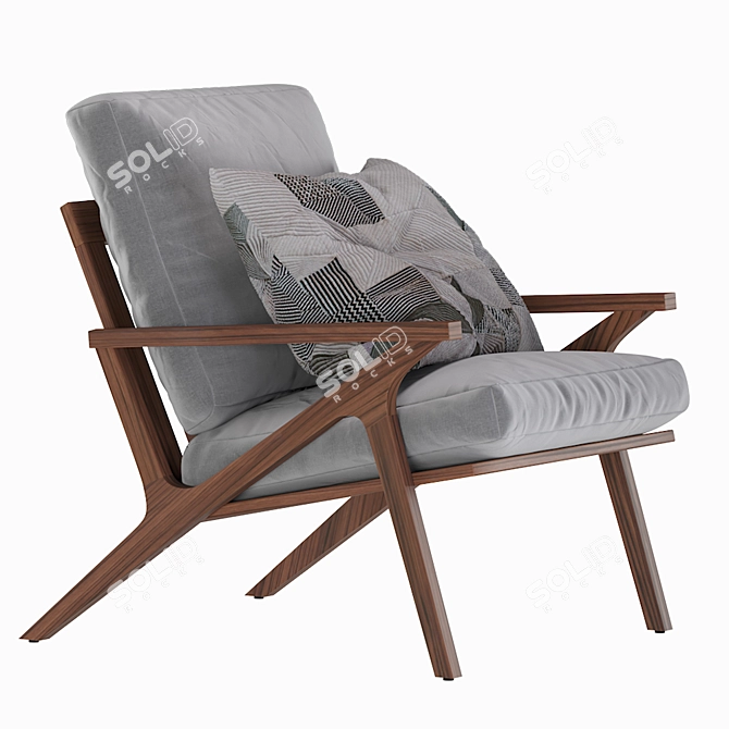Elegant Cavett Tufted Chair 3D model image 3