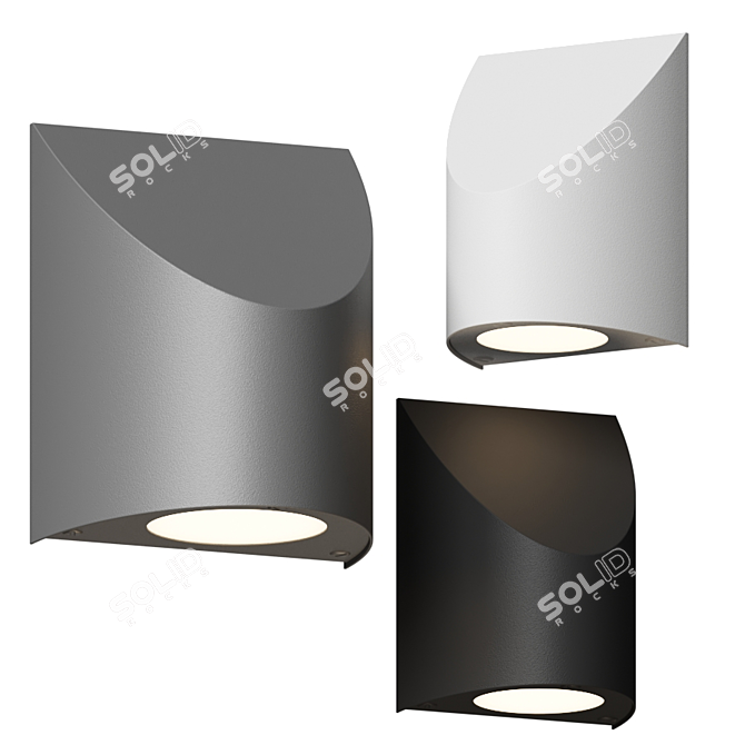 Sleek Shear Outdoor Wall Light 3D model image 1