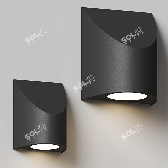Sleek Shear Outdoor Wall Light 3D model image 3