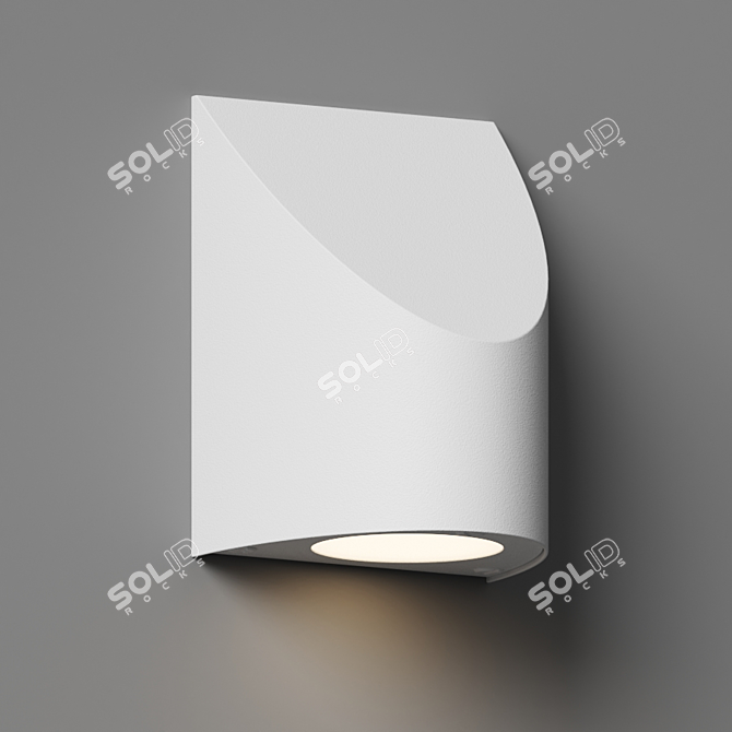 Sleek Shear Outdoor Wall Light 3D model image 4