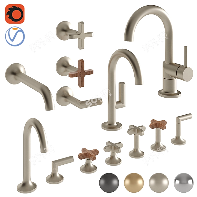 Brizo Odin Faucet: Elegant and Modern 3D model image 1