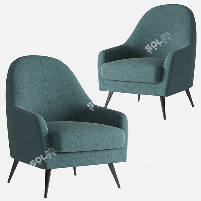 Sandy iModern Armchair: Stylish Comfort 3D model image 3