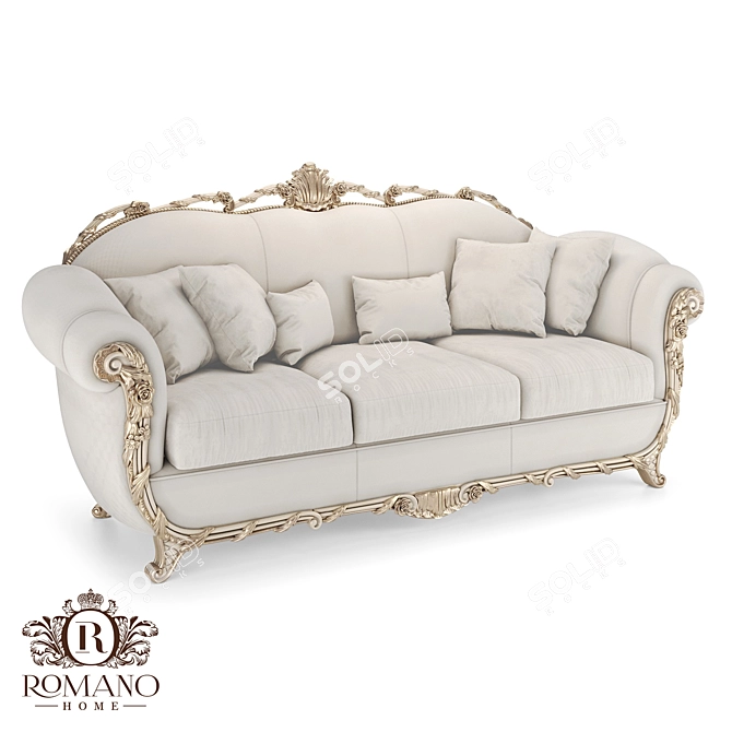 Handcrafted Triple Sofa by Romano Home 3D model image 1