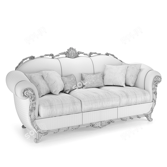Handcrafted Triple Sofa by Romano Home 3D model image 4