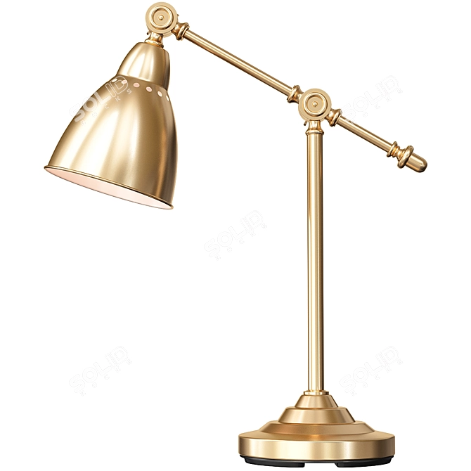 Vintage Copper Barometer Lamp 3D model image 2